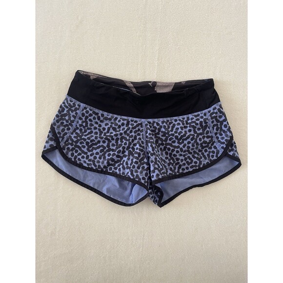 Lululemon Speed Short Ace Spot Lullaby Blue Black Size 4 - Picture 10 of 11